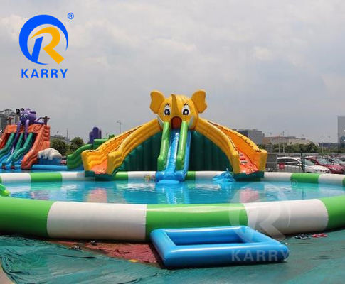 Допустимая вместимость 10 пассажиров Огромный слонский горка Водный надувный аквапарк для детей и взрослых