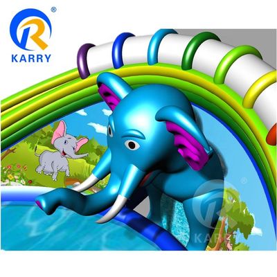Допустимая вместимость 10 пассажиров Огромный слонский горка Водный надувный аквапарк для детей и взрослых