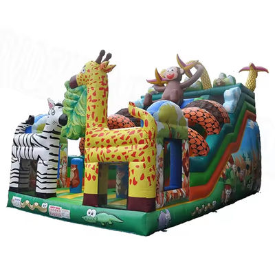 Настроенный цветной сафари парк надувный вышибальщик для детского развлечения в открытом парке