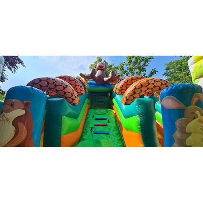 Настроенный цветной сафари парк надувный вышибальщик для детского развлечения в открытом парке