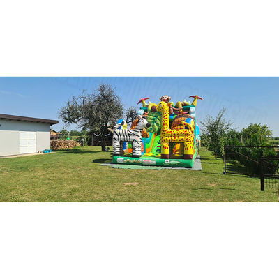 Настроенный цветной сафари парк надувный вышибальщик для детского развлечения в открытом парке