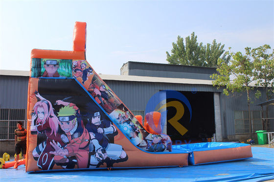 Коммерческое надувное оборудование из ПВХ Горячая кровь Аниме персонажи Водный горка с бассейном
