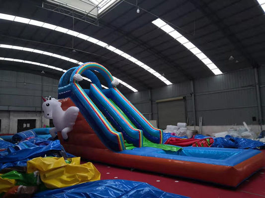 Внутренний детский бассейн для воды Слайд с стандартным воздушным вентилятором CE и единорогом