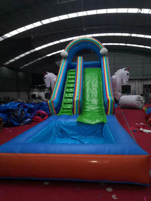 Внутренний детский бассейн для воды Слайд с стандартным воздушным вентилятором CE и единорогом