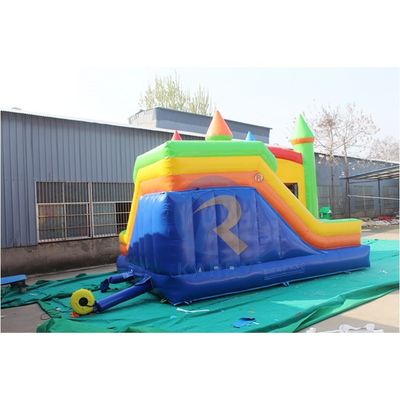 Унисексный надувный вышибальщик слайд Комбо Красочный замок Вышибальный дом для вечеринки на свежем воздухе