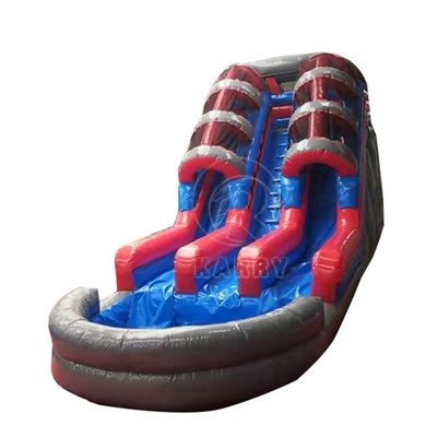 Сертификат EN71 Двухполосные надувные водные горки для детской игровой площадки на открытом воздухе