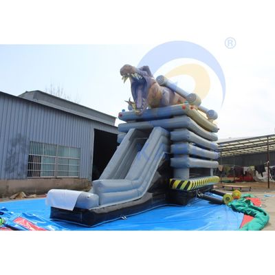 Детская детская площадка для детей Unisex Outdoor Playground Inflatable Bouncy Castle Динозаврский замок со слайдом
