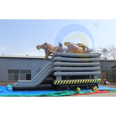 Детская детская площадка для детей Unisex Outdoor Playground Inflatable Bouncy Castle Динозаврский замок со слайдом