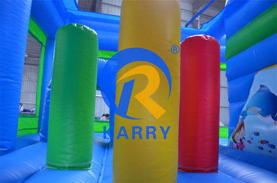 2024 16ft Jumping Inflatable Castle Слайд Комбо с бассейном/надувным замком