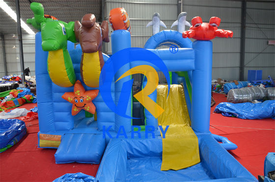 2024 16ft Jumping Inflatable Castle Слайд Комбо с бассейном/надувным замком
