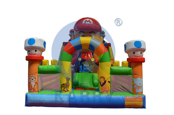 EN71/CE Сертифицированный надувный парковый парк Mario Bouncer House Slide для детей и взрослых