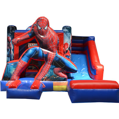 Коммерческий надувный скакалка Spiderman с слайдом из сертифицированного ПВХ материала EN14960