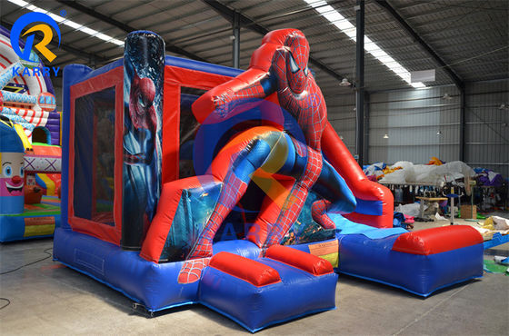 Коммерческий надувный скакалка Spiderman с слайдом из сертифицированного ПВХ материала EN14960