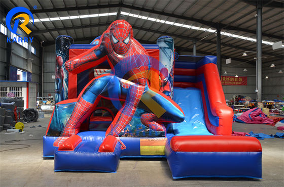 Коммерческий надувный скакалка Spiderman с слайдом из сертифицированного ПВХ материала EN14960