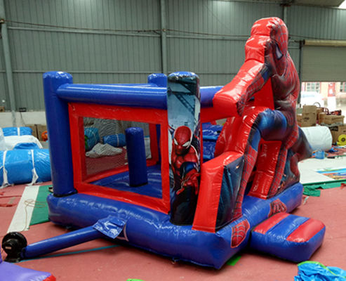 Максимальная вместимость 100-500 кг Spiderman Надувный скакалка с бассейном и замком