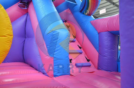Радуга двойной единорог воздушный батут надувный замок слайд комбо H14ft для вечеринок