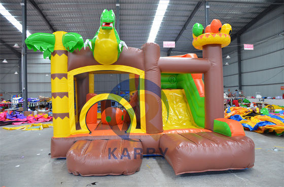 Jungle Adventure Castle Надувный вышибальщик Слайд Комбо с дизайном Jungle Animal