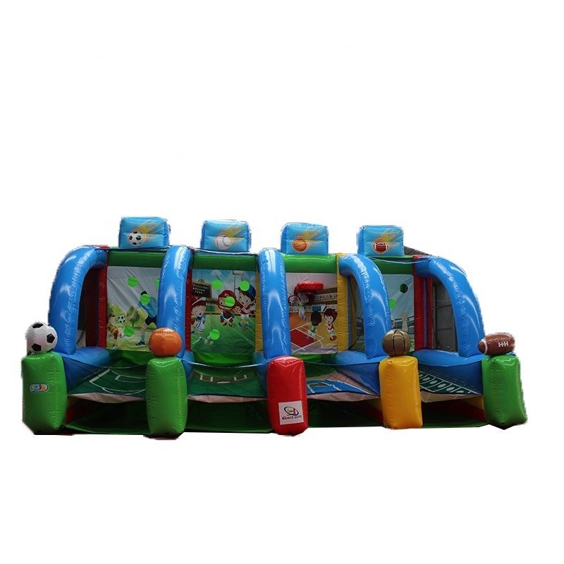 Функции портативные дети 4 в 1 карнавал надувная спортивная игра надувная баскетбольная стрельба игра