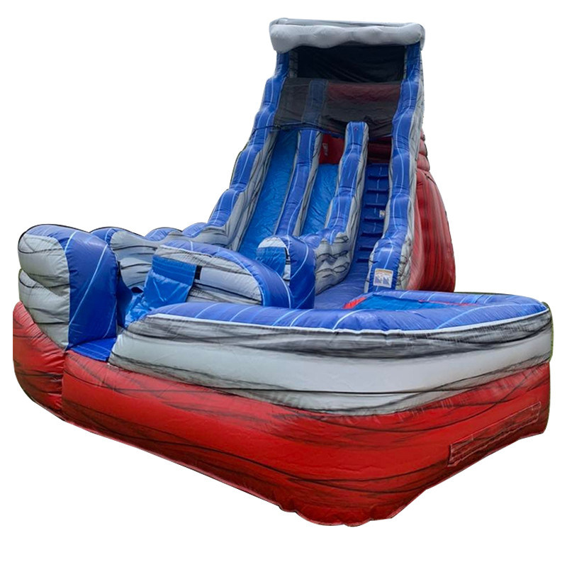 Красный и синий складной хвост водный горки надувные с бассейном воздушный горки настройки логотипа