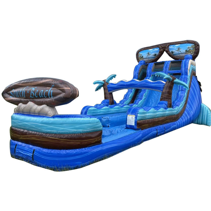 Приготовьтесь к 40 футовой надувной горки с бассейном и огромной доской для серфинга.