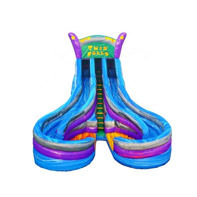 Забавный большой надувной водный горка с двумя полосами мокрого скольжения и 0,55 мм Плато ПВХ