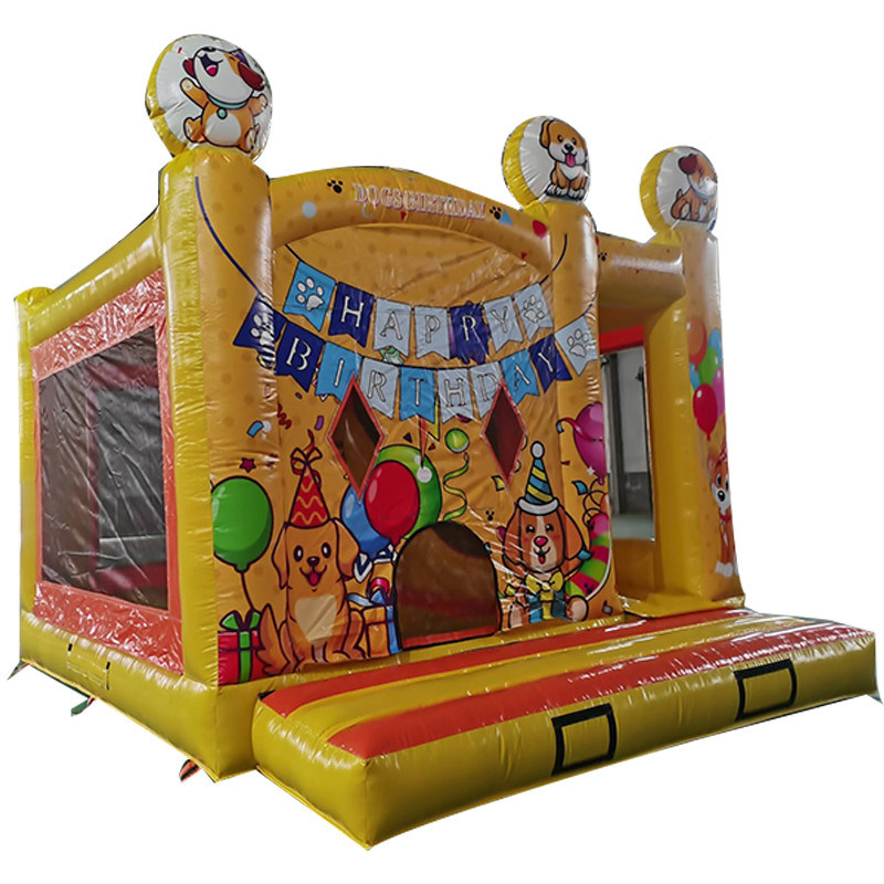 Улучшите свою детскую кровать День рождения с милым щенком надувный замок