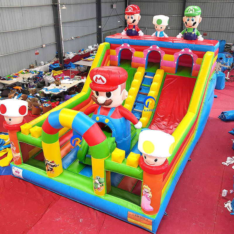 EN71/CE Сертифицированный надувный парковый парк Mario Bouncer House Slide для детей и взрослых